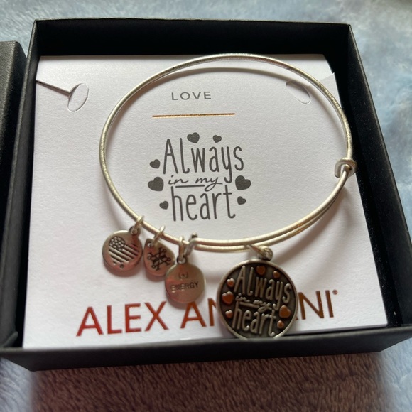 Alex and Ani Silver Charm Bangle with Inspirational Accents - Picture 2 of 4